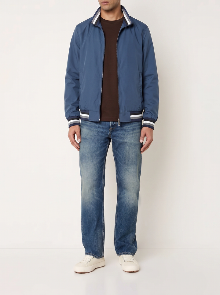 Decker | Heren Casual Slim-Fit Opstaande Kraag Rits Jack