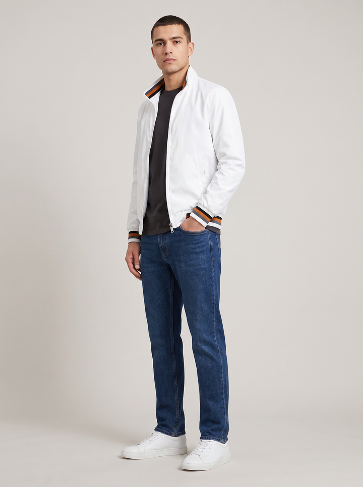 Decker | Heren Casual Slim-Fit Opstaande Kraag Rits Jack