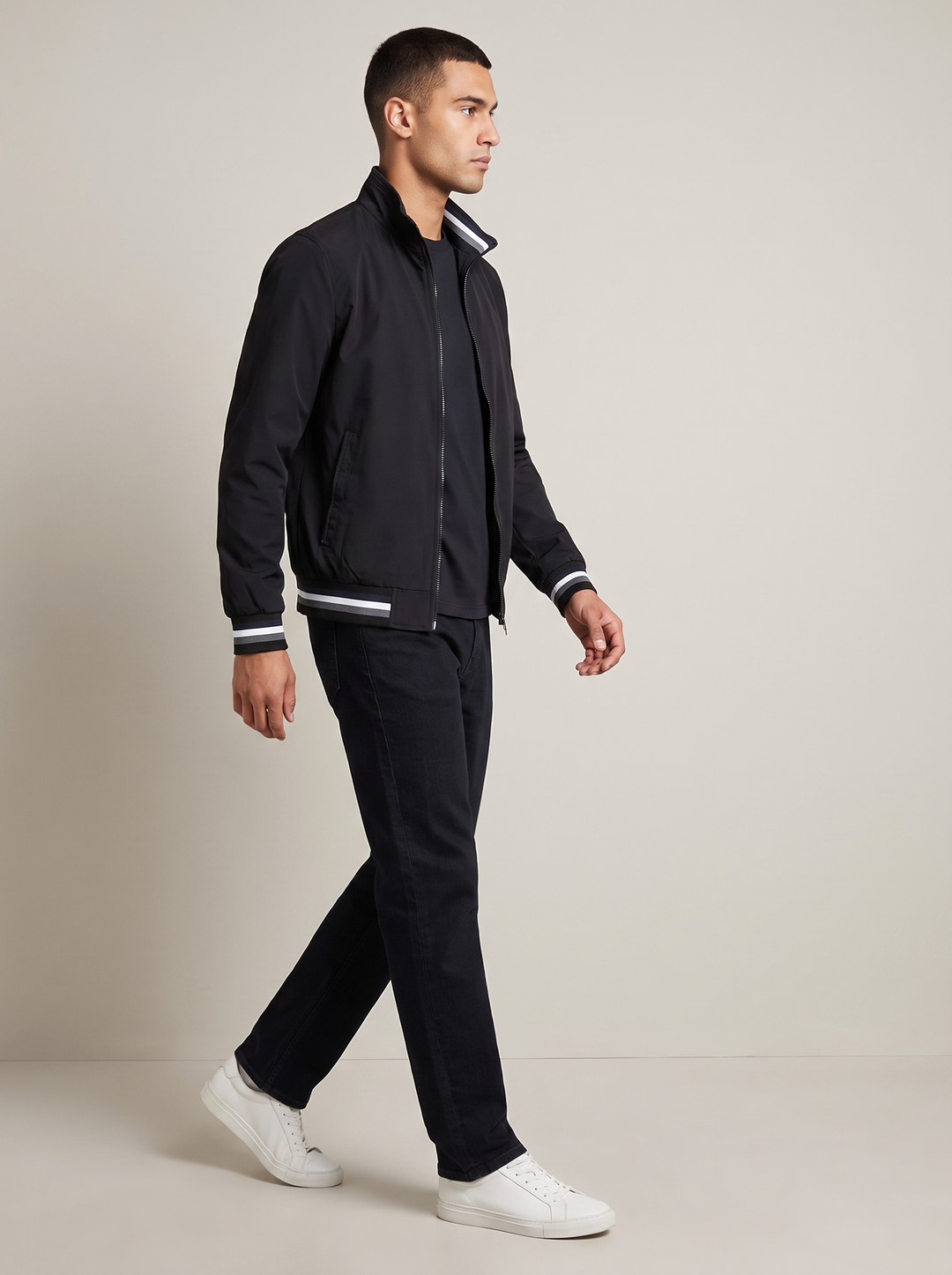 Decker | Heren Casual Slim-Fit Opstaande Kraag Rits Jack