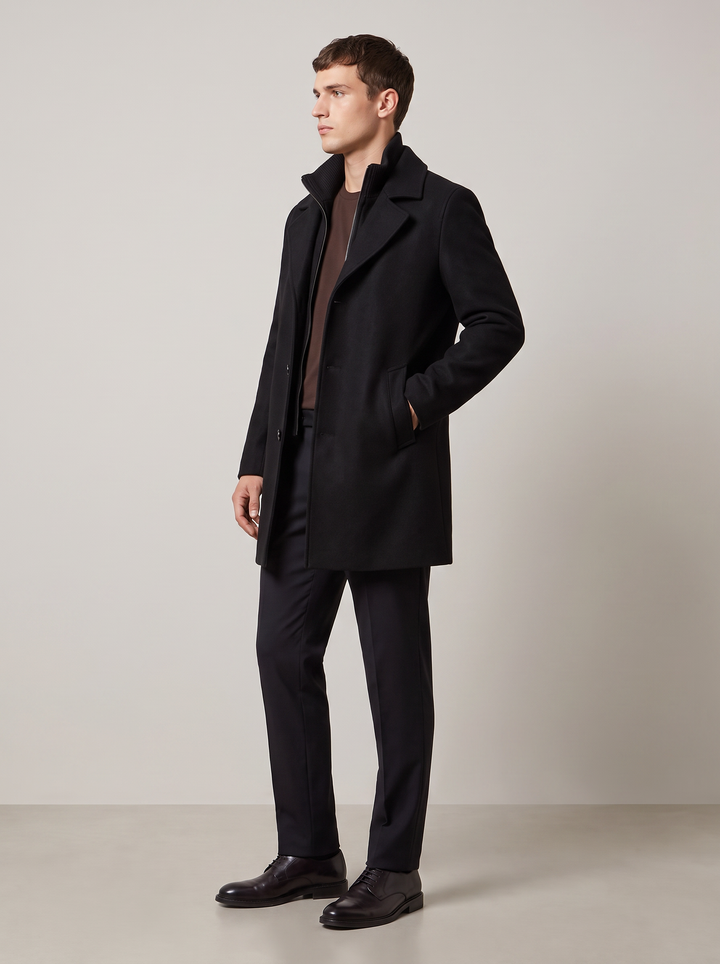 Fenwick | Heren Klassieke Slim-Fit Halflange Overjas