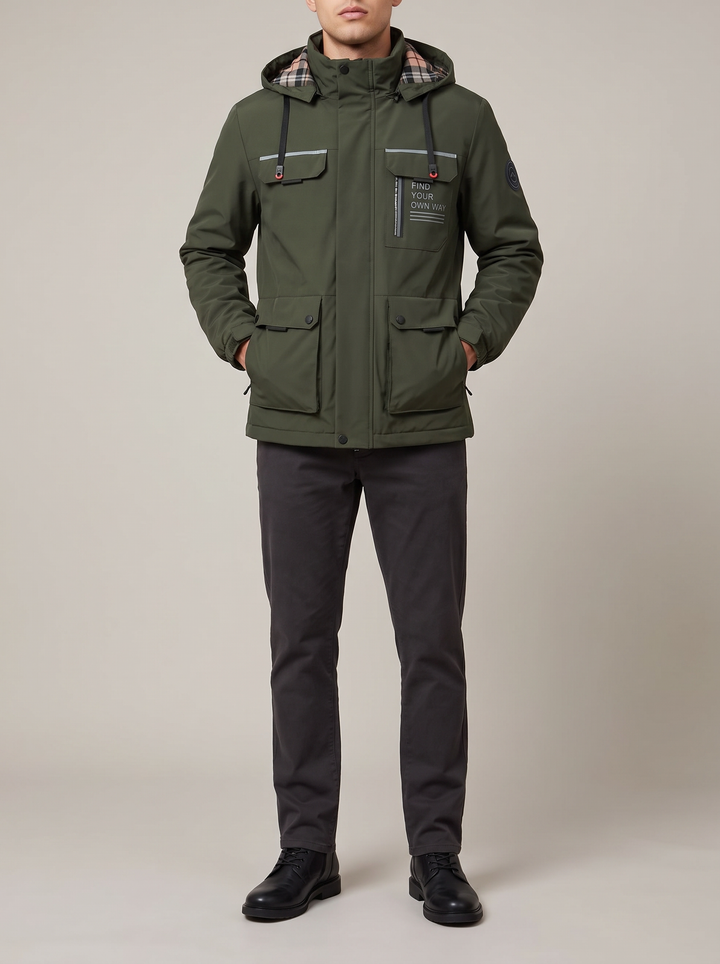 Rigby | Heren Winddicht Multi-Pocket Capuchon Jas