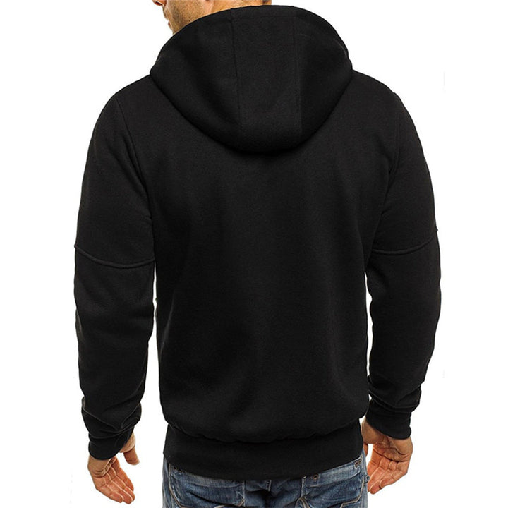 Boaz zwarte rits hoodie met capuchon, achteraanzicht