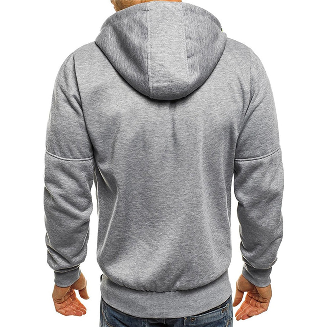 Boaz lichtgrijze rits hoodie met capuchon, achteraanzicht