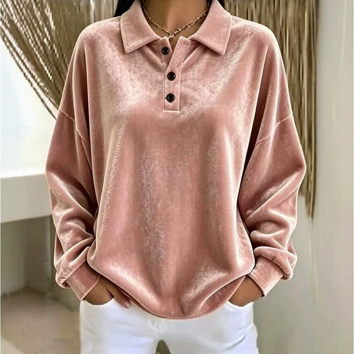 Danique sweater met polokraag, close-up roze