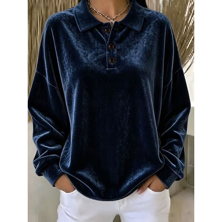 Danique sweater met polokraag, close-up marineblauw