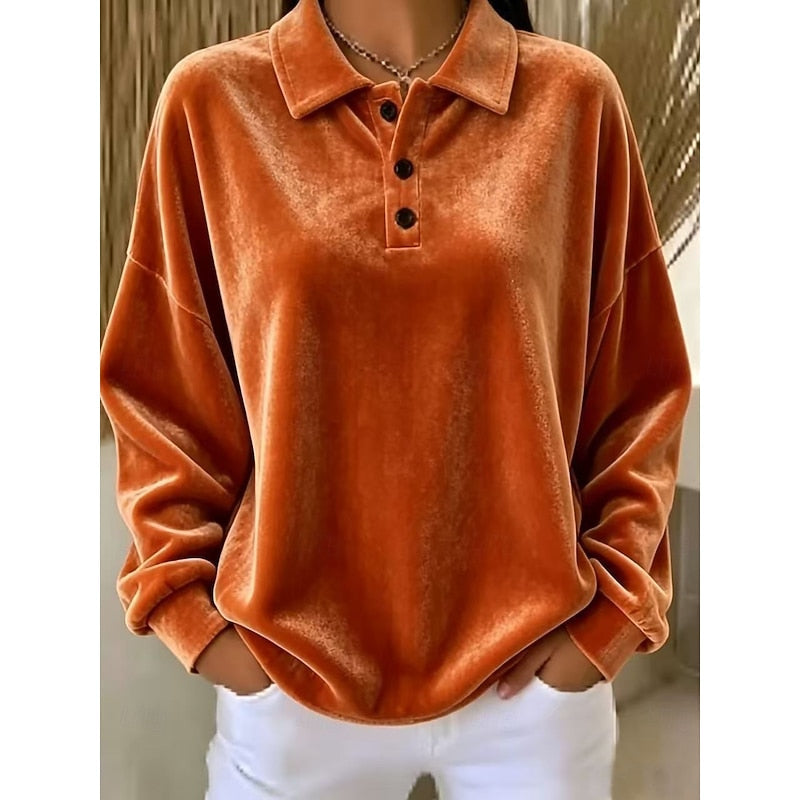 Danique sweater met polokraag, close-up oranje