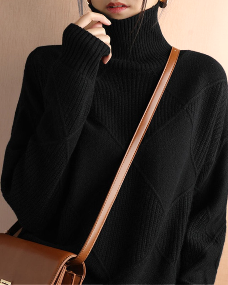 Fenna geruite coltrui in zwart, close-up met tas