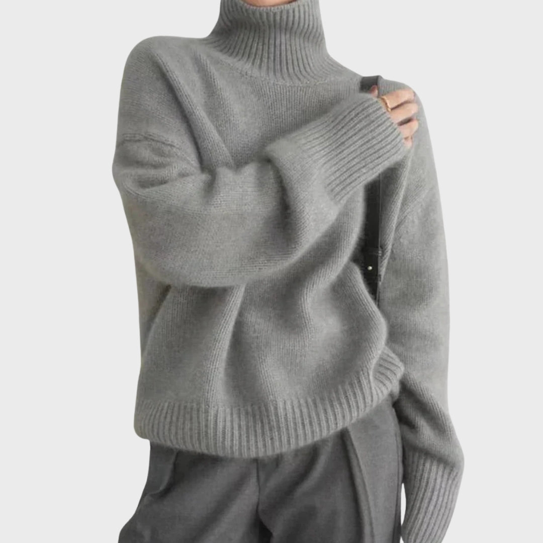 Fenna oversized coltrui in grijs, zijaanzicht
