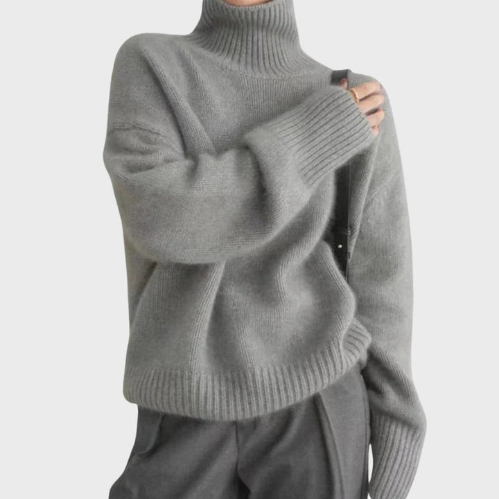 Fenna oversized coltrui in grijs, zijaanzicht