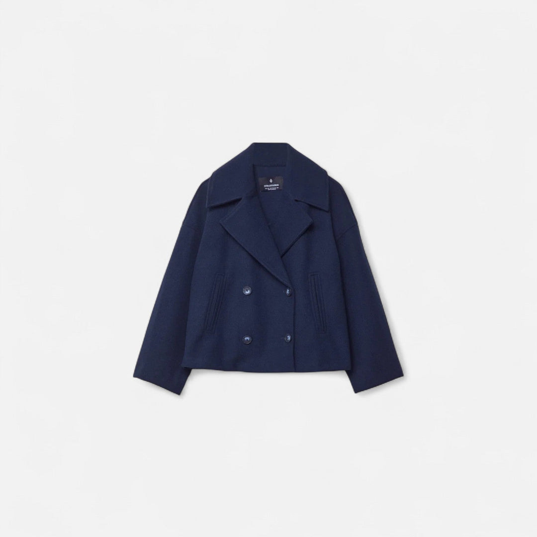 Loïs marineblauwe peacoat, vooraanzicht