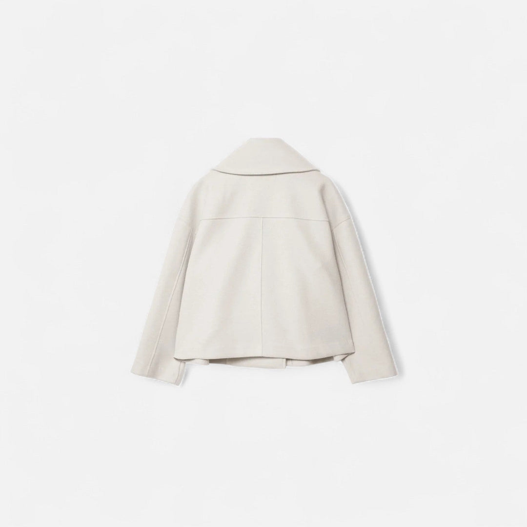 Loïs beige peacoat, achteraanzicht
