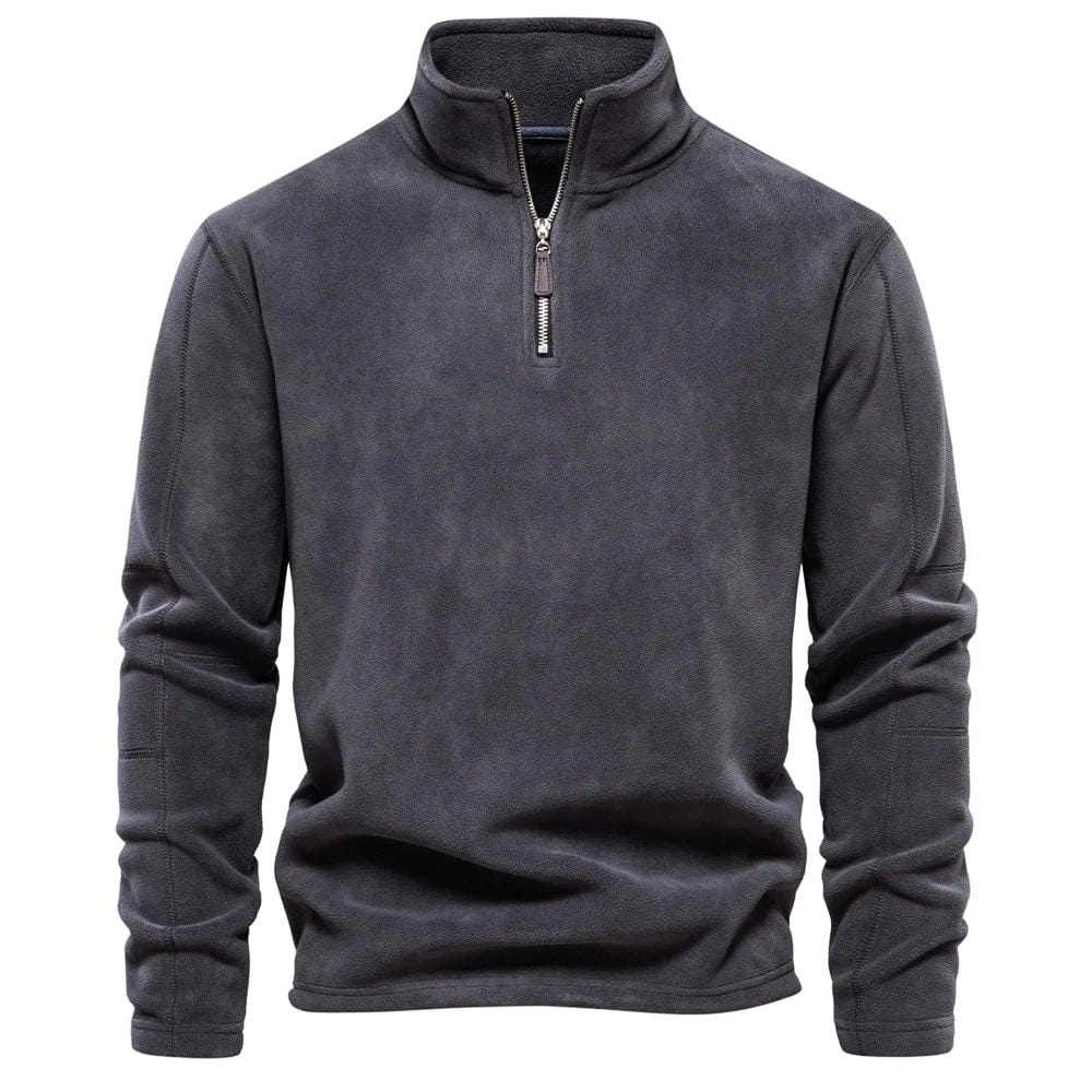 Milan lichtblauw kwart-rits sweatshirt, vooraanzicht