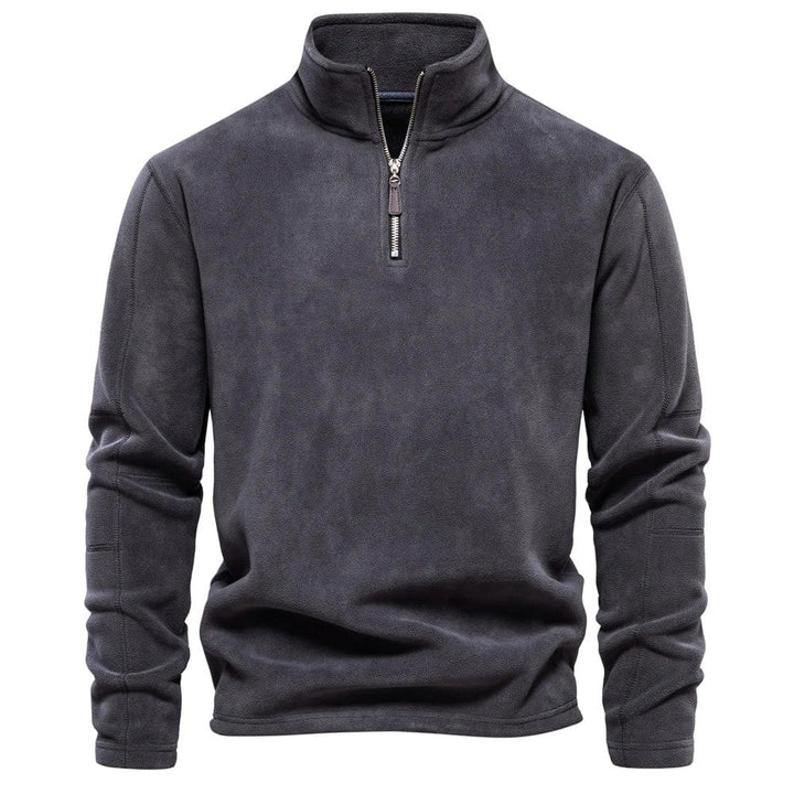 Milan lichtblauw kwart-rits sweatshirt, vooraanzicht