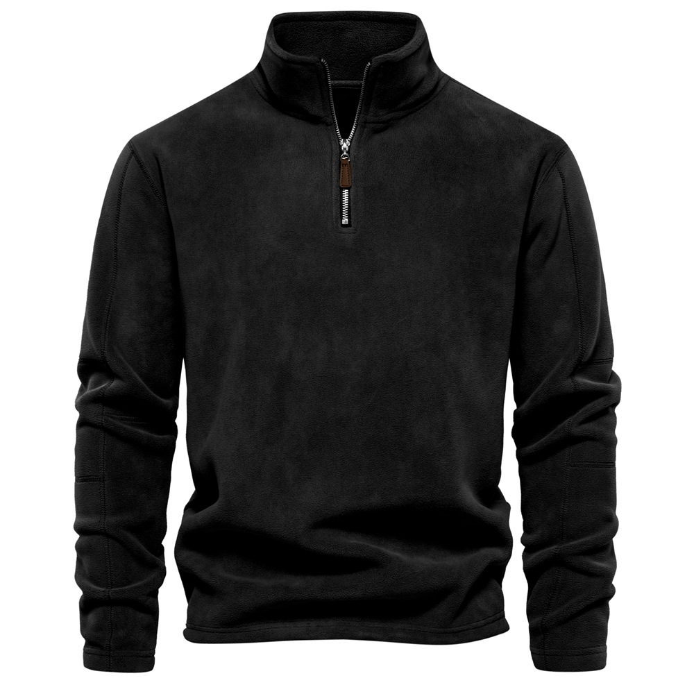 Milan lichtblauw kwart-rits sweatshirt, vooraanzicht