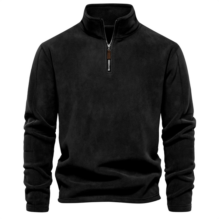 Milan lichtblauw kwart-rits sweatshirt, vooraanzicht