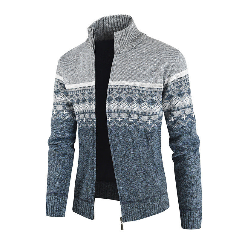 Milan gebreid vest met wintermotief, voorkant lichtgrijs