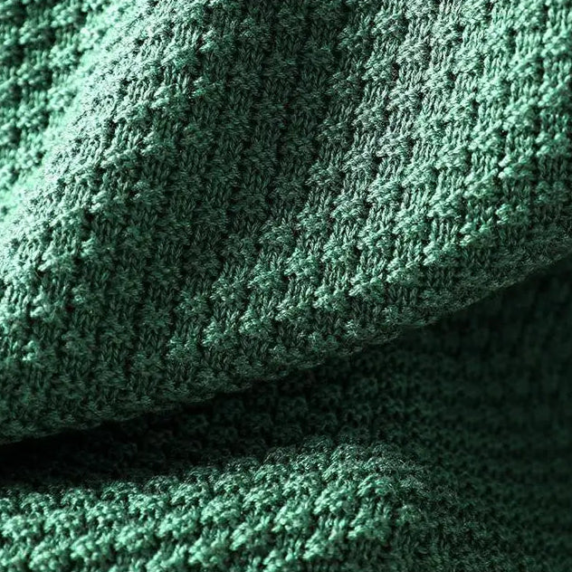 Close-up van het structuurbreisel patroon in groen