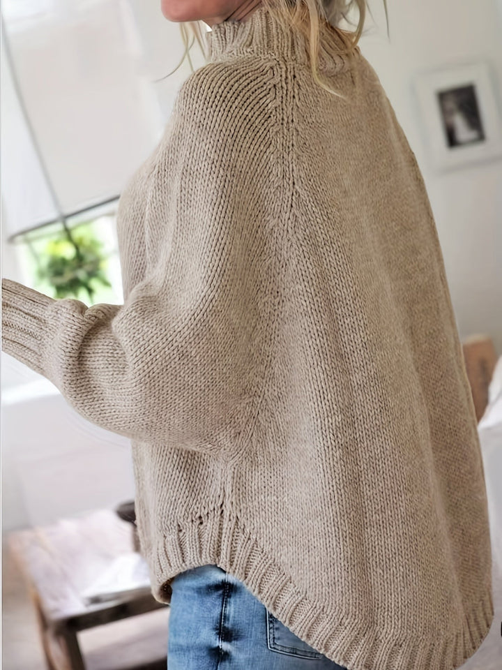 Noor beige trui, zijaanzicht