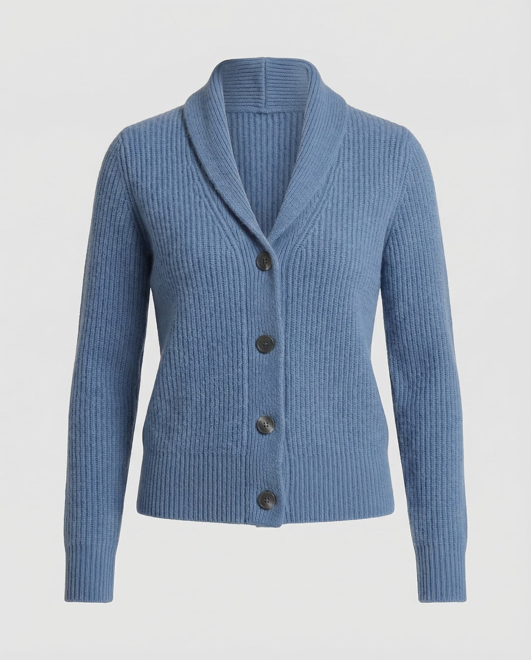 Nora sjaalkraag cardigan in blauw, productfoto