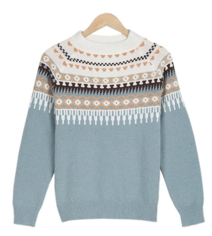 Sofie Fair Isle gebreide trui aan hanger, vooraanzicht